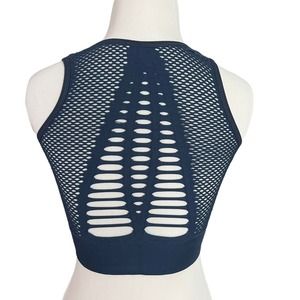 Steel Blue Netted Sports Bra